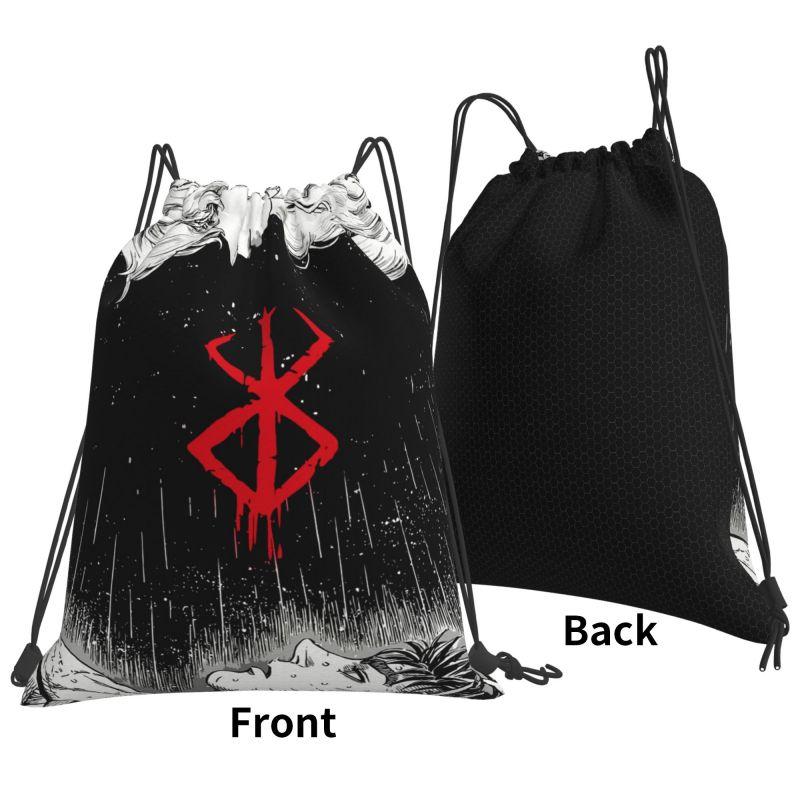Custom Anime Pattern Drawstring Backpack Lightweight Foldable Sports Gym Bag Water Resistant String Sackpack for Training