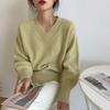 Sweater for Women Autumn Winter Thickened Warm Knitted Stretchy Long Sleeve V-neck Tops