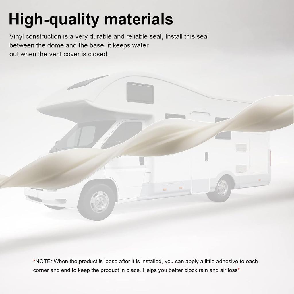 Rv Roof Vent Seal Vinyl Seal Rv Sealfor Ventline, Hengs And Camco Roof Vents (118INCH, White)