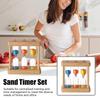 1Min 3Min 5Min 7Min Sand Timer Set Wooden Hourglass Sandglass Sand Clock for Cooking Classroom Exercise Home Office Decoration