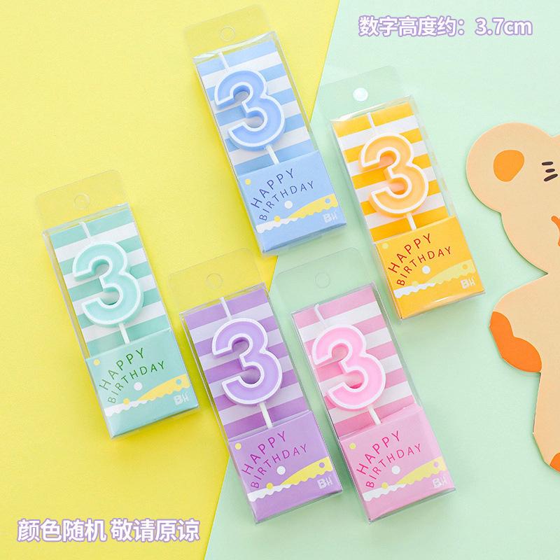 

Number Birthday Candles 0-9 Set for Cake Decoration Children Baking Party Supplies Random Color Included One Size