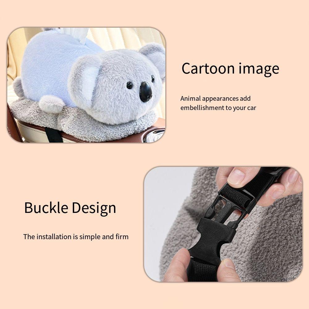 Cartoon Animal Car Tissue Box Panda Plush Doll Auto Interior Backseat Tissue Holder  Car Seat