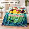 Adventure Time Cartoon Custom Name Flannel Throw Blanket Soft Warm for Sofa Bed Indoor Home Use