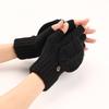 New Short Woolen Fingerless Gloves with Flip-top Fringes for Autumn and Winter Warm and Fashionable Knitted Half Finger Sleeves for Women