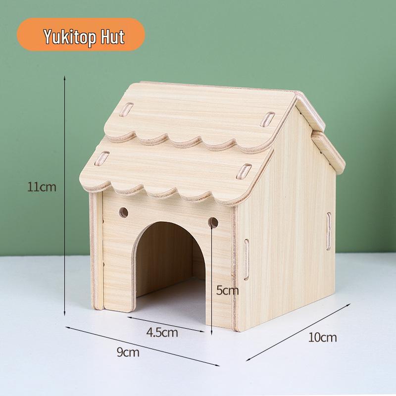 Luxury Solid Wood Hamster Villa with Pet Stairs and Sleeping Nest