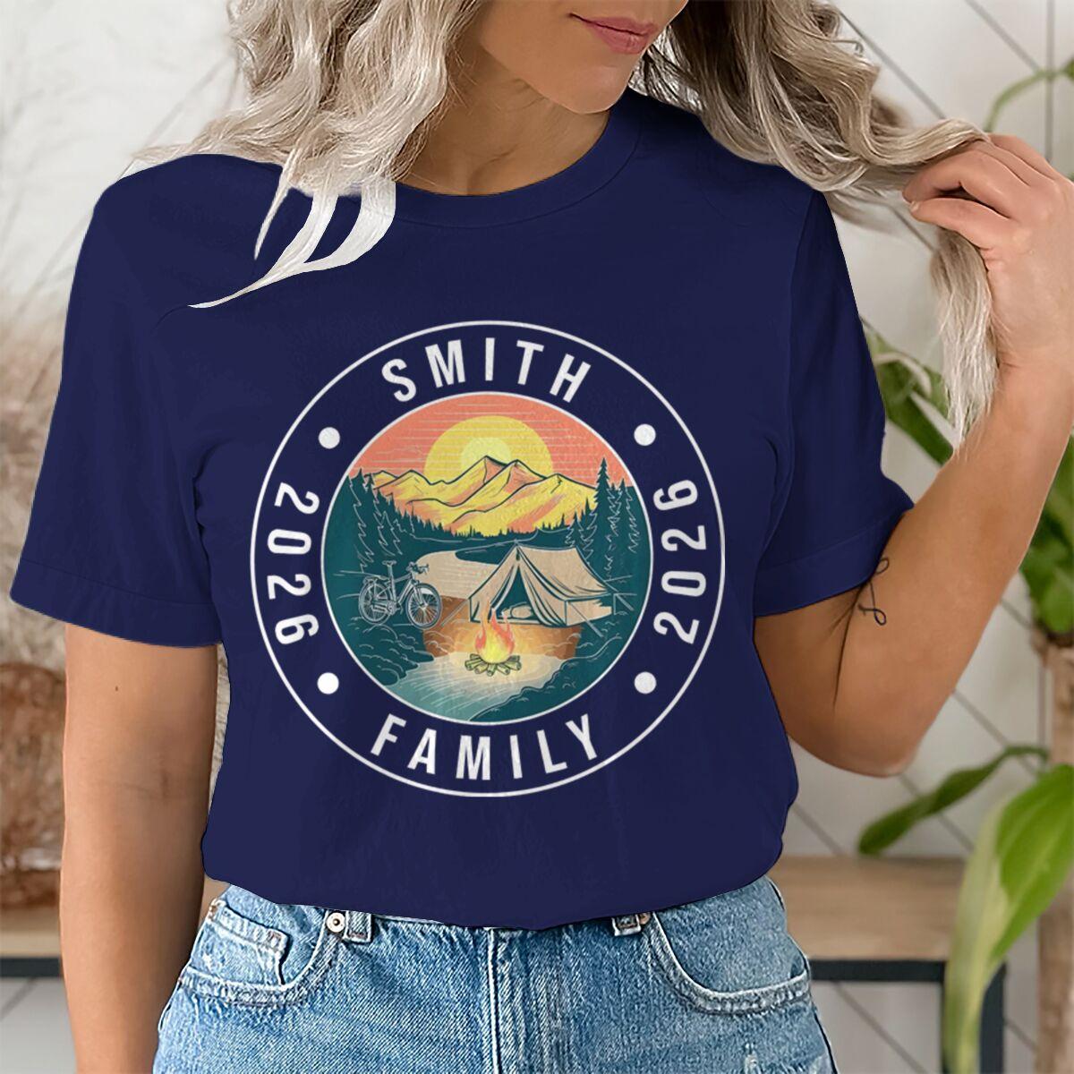 DIY Name Family 2026 Graphic Tshirt Women Unisex Custom Family Outdoor Life Summer Tshirts Short Sleeve Family Camping T Shirts S