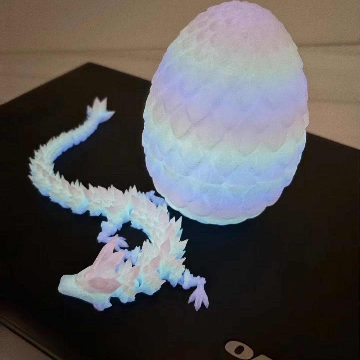 

Напечатанное на 3D-принтере яйцо дракона с полностью подвижной моделью дракона, подвижное, вращающееся, шарнирное настольное украшение, детская игрушка