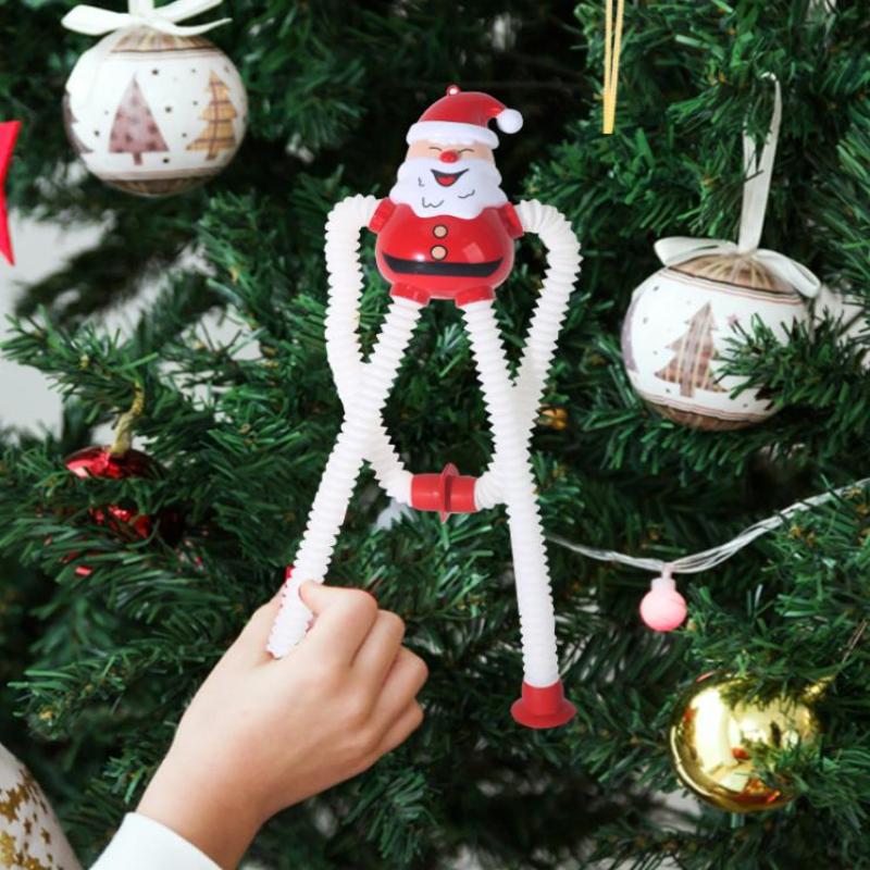 Christmas Extendable Santa Claus Snowman Pendants Christmas Decoration For Home Xmas Tree Hanging Ornaments  Year Kids Gifts