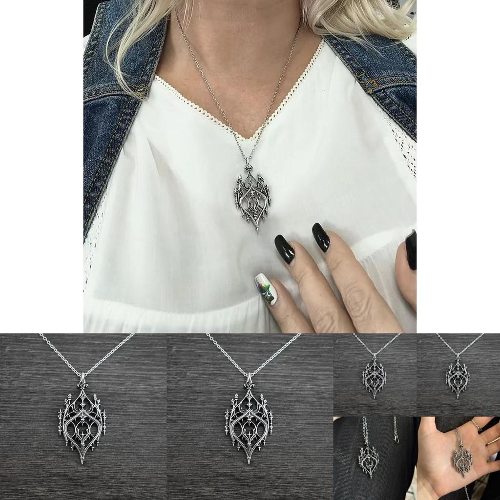 Castle Pendant Necklace With Alloy Drop Shape And Cross Or Star Motifs For Men And Women