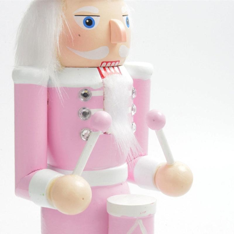 Pink King Wood Walnut Cracker Puppet Soldier Christmas Decoration forXmas Decor NewYear Gift