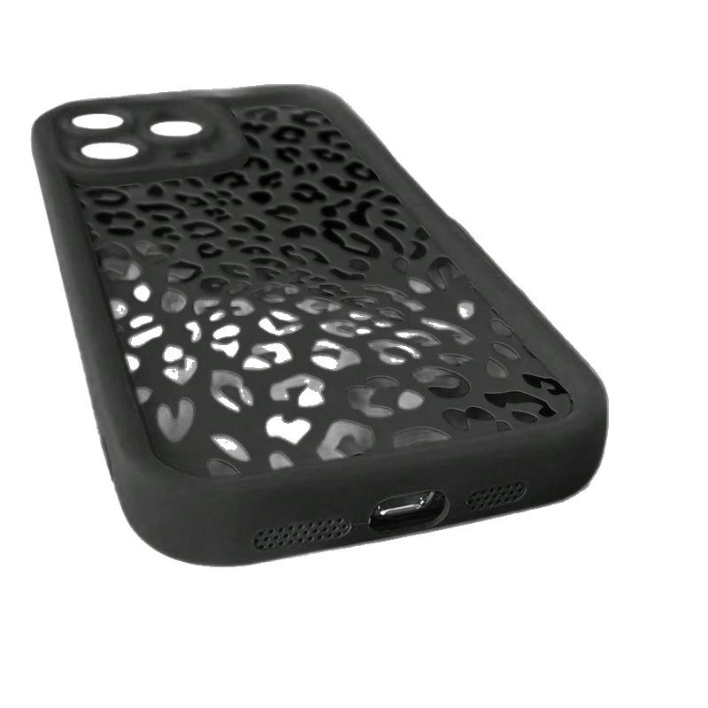 Black Leopard Print Phone Case For iPhone 16 15 14 13 12 11 Pro Max XS Max 7 8 Plus XS X SE 2020 13promax Soft Shockproof Bumper Phone Back Case Cover
