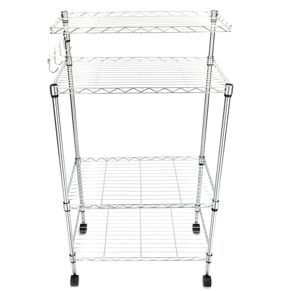US 4Tier Kitchen Bakers Rack Microwave Oven Stand Storage Cart Workstation Shelf Kitchen Furniture