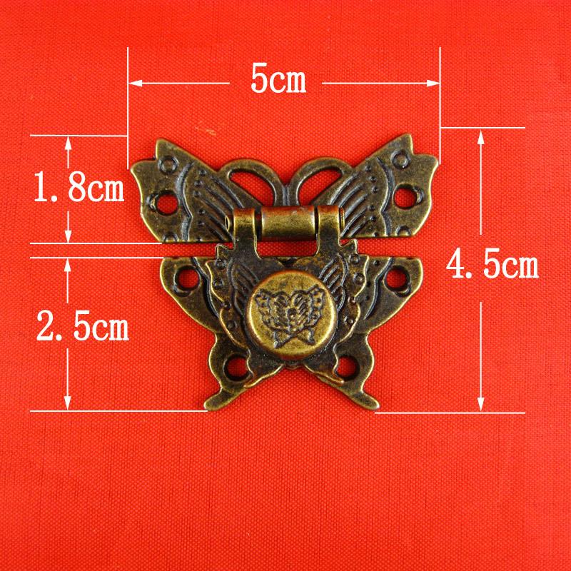 DIY Butterfly Latch and Screw, Antique Brass Zinc Alloy Small Wooden Jewelry Box Gift Box Cabinet Brass  Antique Latch