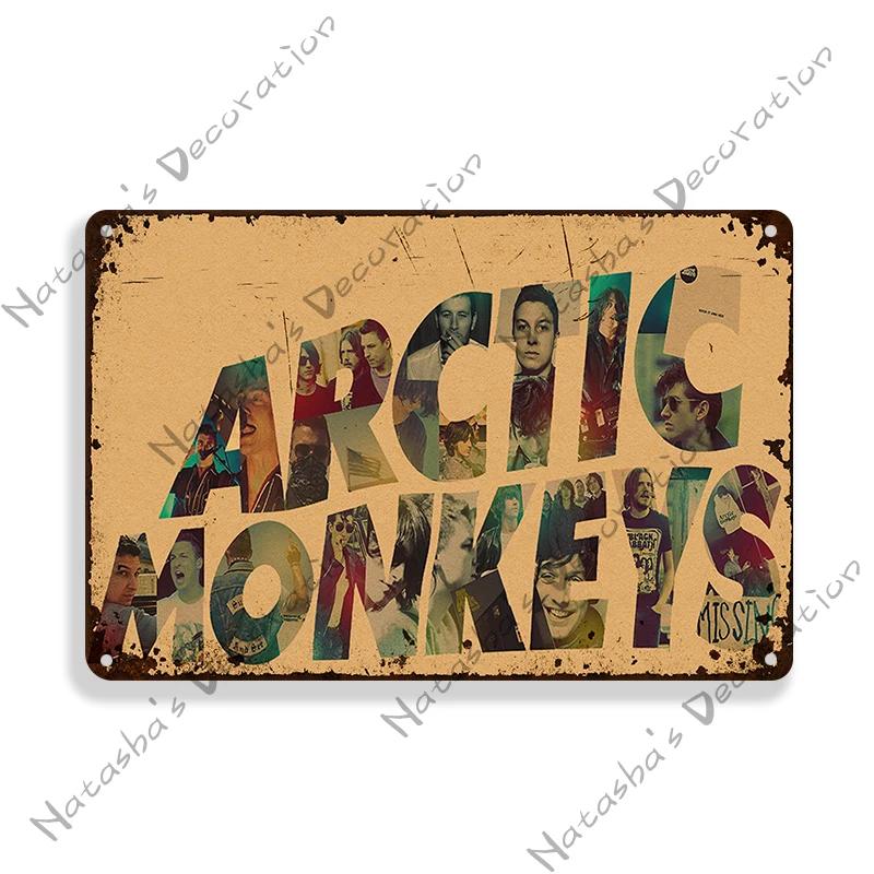 Indie Rock Sign Rock Band Wall Sign Arctic Monkeys Metal Signs Music Metal Sign Rusty Vintage Poster Home Club Pub Bar Decor