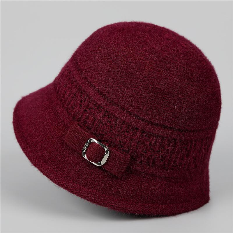 Hat Autumn and Winter Basin Hat Old Lady Cold Hat Piled Thick Warm Knitted Hat