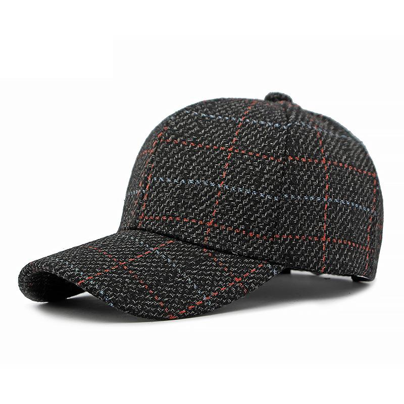 Herbst Hut Damen Hard Top Baseball Cap Outdoor Plaid Cap Sonnenschutz Hut für Männer Visier Hüte Snapback Hut