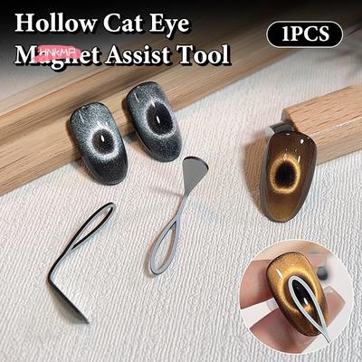 1Pc Black Hole Cat Eye Magnetic Nail Art Tool Olive-Shaped DIY Salon Manicure Hollow Cat Eye Design Auxiliary Tool