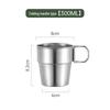 304 Stainless Steel Camping Mug with Handle, 350ml (2-Pack)