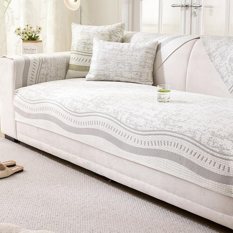 

1pc Summer Ice Sliky Fiber Fabric Sofa Cushion, Solid Color Cool Bean Chair Pad, Non-Slip Sofa Cover, Breathable Sofa Mat 90*160cm