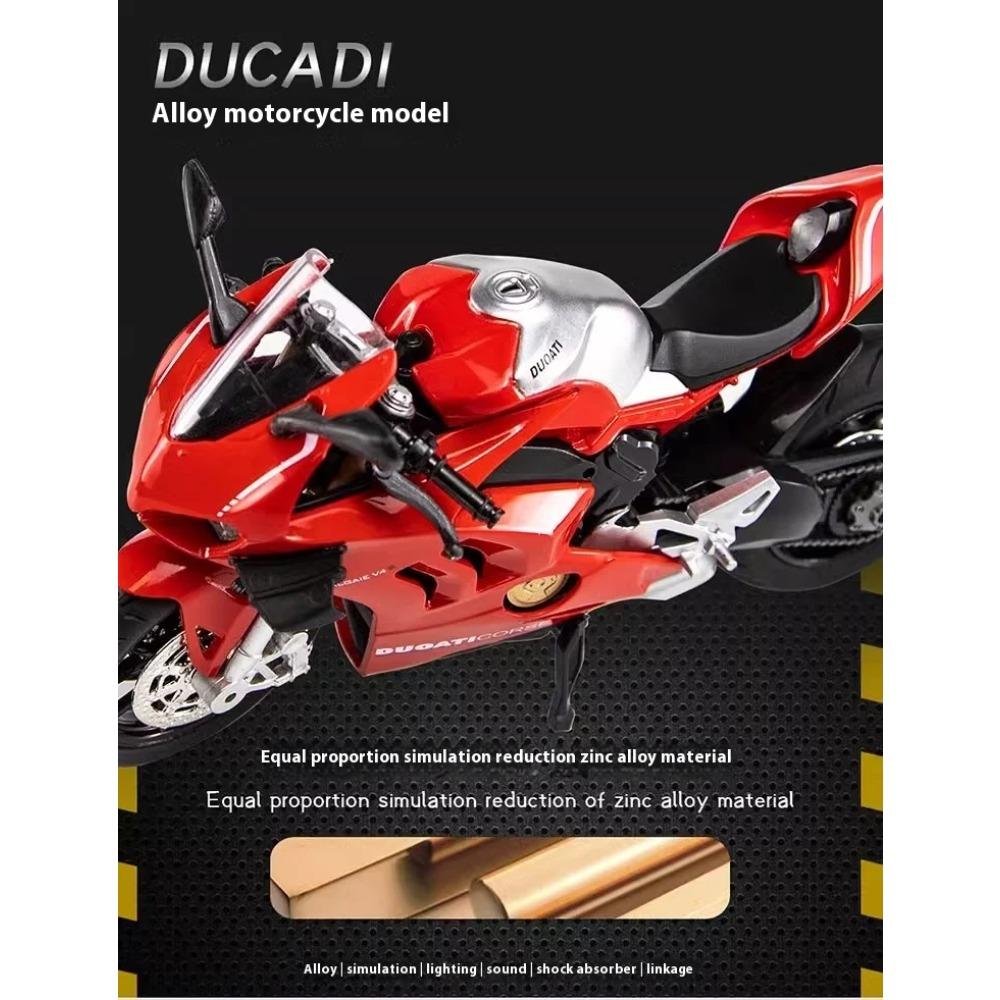 1/12 Ducati Panigale V4S Model Alloy Motorcycle Diecast Computer Desktop Ornaments Trendy Display Gift for Friend Kids Toys