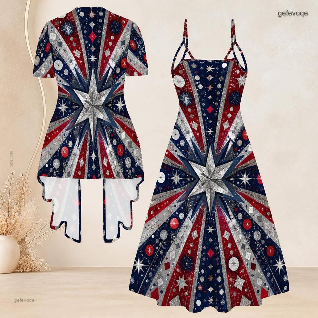 Women Plus Size Two Piece Set Short Sleeve Cardigan Tropical Leaf Printed Strappy V Neck Flared Dress