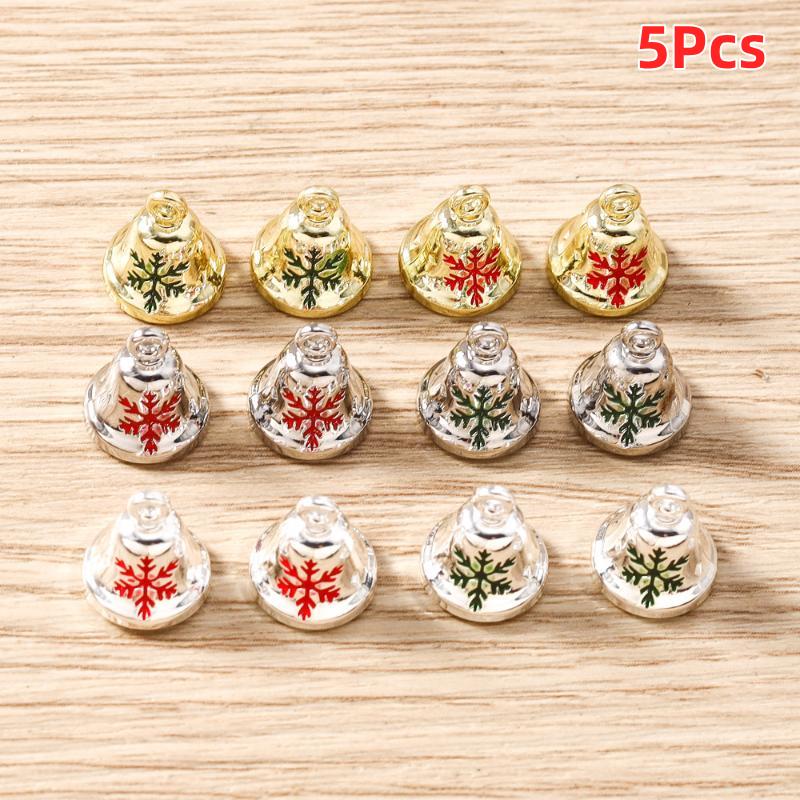 5Pcs Fashion Christmas Charms Cute Christmas Ring Bell Socking Pendant For Earring Necklace Making Accessories