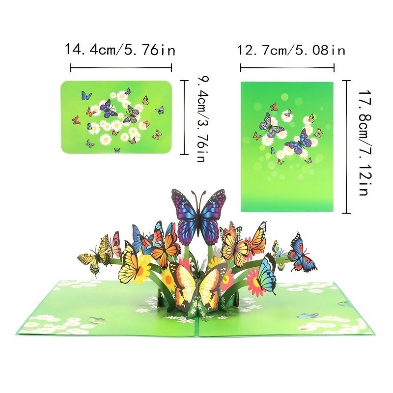 1pc of Butterfly Flower Pop-up Greeting Card, for Mother's Day, Father's Day, Valentine's Day, Anniversaries, Happy Birthdays