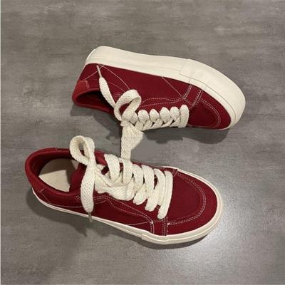 Dünne Canvas-Schuhe Frühling und Herbst Neue Schuhe Retro Atmungsaktive Plateau Casual Nische Board Schuhe