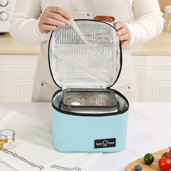 Isolert veske med stor kapasitet Bærbart håndtak Glidelås Vanntett aluminiumsfolie Utendørs piknik Bento Lunsj Frukt Dagligvare Mat Termisk kjøleveske