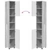 Bathroom Cabinet with Storage Grey Sonoma 30 x 35 x 192 cm
