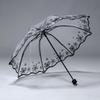 White Clear Automatic Umbrella Thick Plastic Folding Umbrella for Women Rain and Sun Three Fold