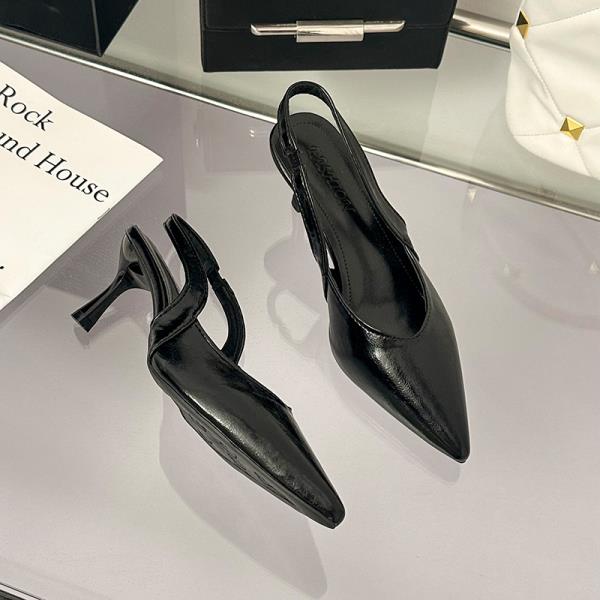 

Мода Женская Сексуальная Обувь на Высоком Каблуке 2025 Остроносые Туфли-Лодочки Босоножки Слингбэки Леди Кроссдрессеры Изысканный Бежевый Последний Носок Летний Ретро Открытый Аф 35