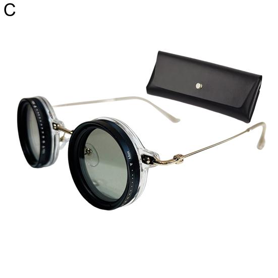 Malé okrúhle polarizované slnečné okuliare pre mužov ženy 1-9 stupňov nastaviteľný odtieň slnečné okuliare s ND filtrom šošovky na pláž, do tieňa, na rybolov, na šoférovanie