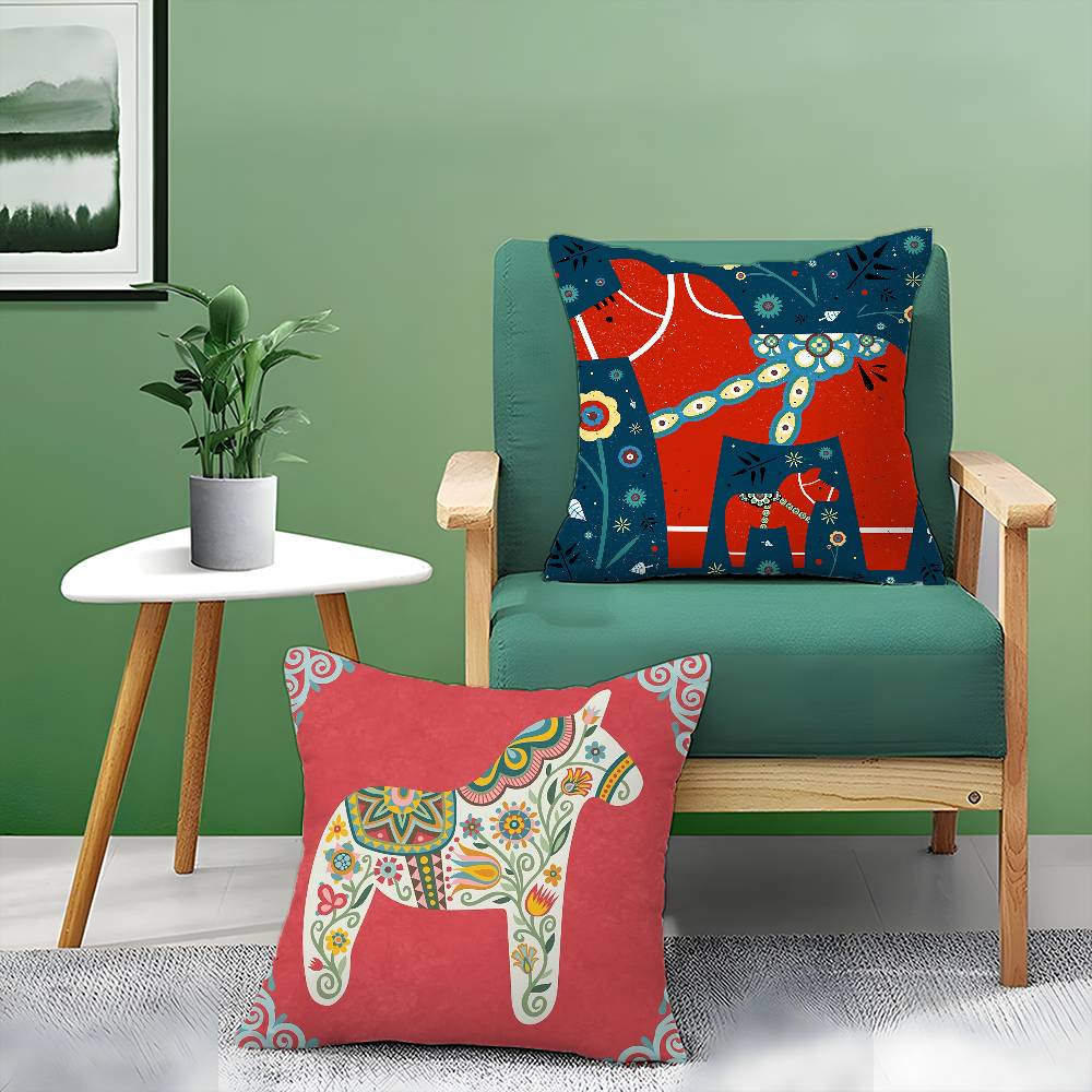 Classical Style Darama Print-Beautiful Pillow Case Comfort Sofa Bed Silky Elegant Invisible Zipper Decorative Cushion Cover