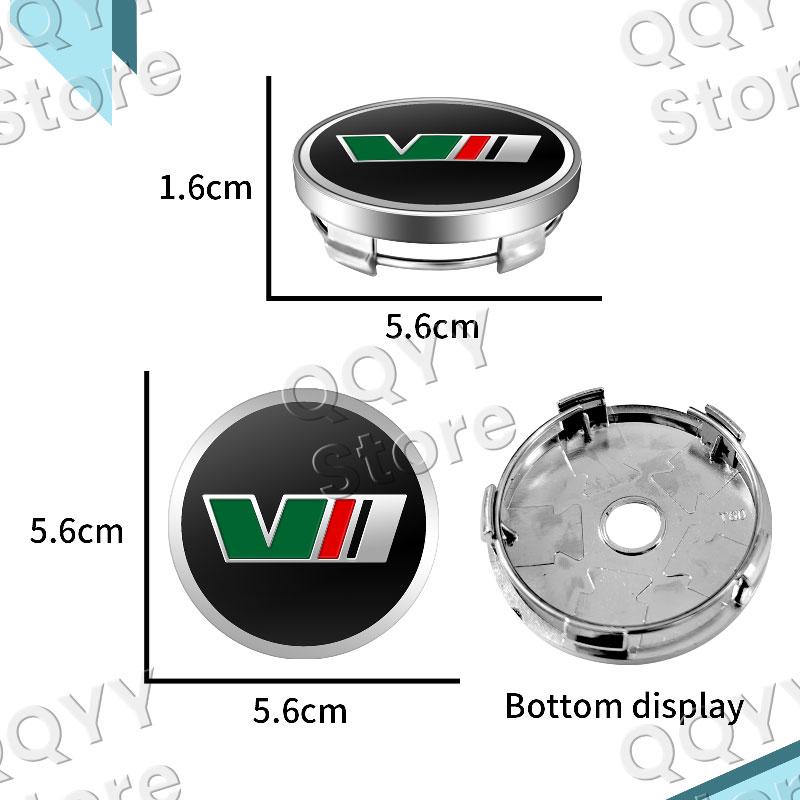 HSW2 4Pcs V VRS Logo Car Tire Wheel Center Hub Caps Decor Stickers For Skoda Octavia 1 2 3 Kamiq Superb Rapid Kodiaq Karoq Fabia
