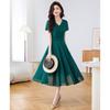 Rochie Midi Verde din Șifon A-Line pentru Femei Ke Bei'er