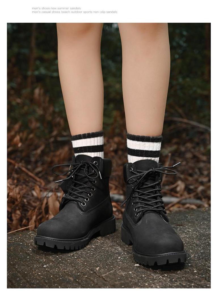 Męskie Duże Żółte Buty Robocze Martin Wysokie, Styl Brytyjski, Średniej Wysokości, Modne Buty Zimowe, Dostępne w Dużych Rozmiarach.