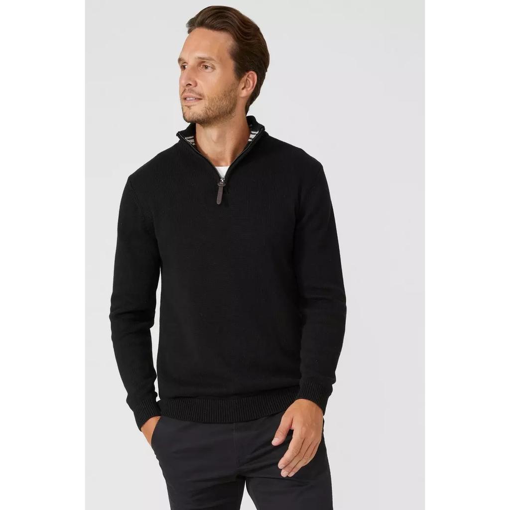 Maine Mens Premium Cotton Funnel Neck Jumper