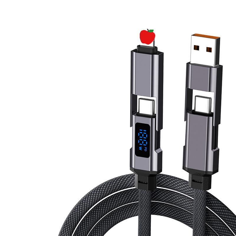 120W Fast Charging 4-in-1 Data Cable for Apple 15/16 & Huawei Dual Type-C, 6A