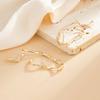 SHIXIN Vintage Minimalist Geometry Gold Color Stud Earrings Women New Irregular Metal Piercing Earring Daily Wear Jewelry Gift