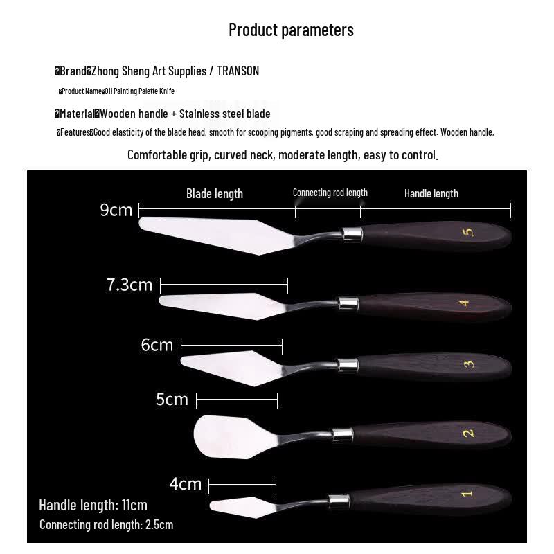 5-Piece Art Palette Knife & Scraper Set