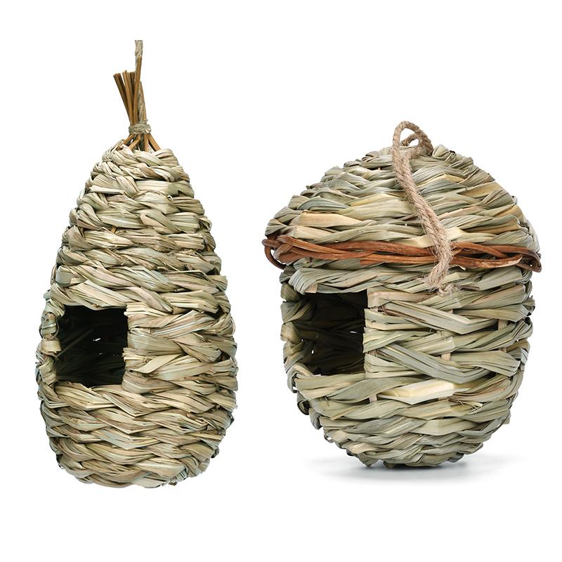 Birds Nest Outdoor Hand-Weaved Decorative Bird House Bird Cage Shelter Weaved Hanging Parrot Nest Creative Handmade Bird Cage