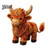 Handmade Gift Making Beginners DIY Sewing Kit Cow Patchwork Supplies Highland for Adults Fabric Doll