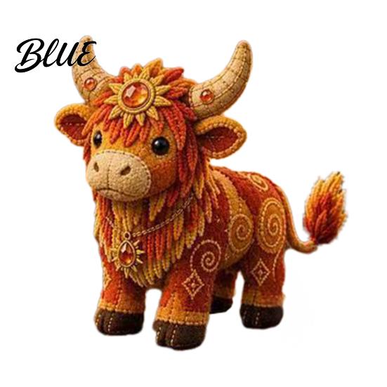 Handmade Gift Making Beginners DIY Sewing Kit Cow Patchwork Supplies Highland for Adults Fabric Doll