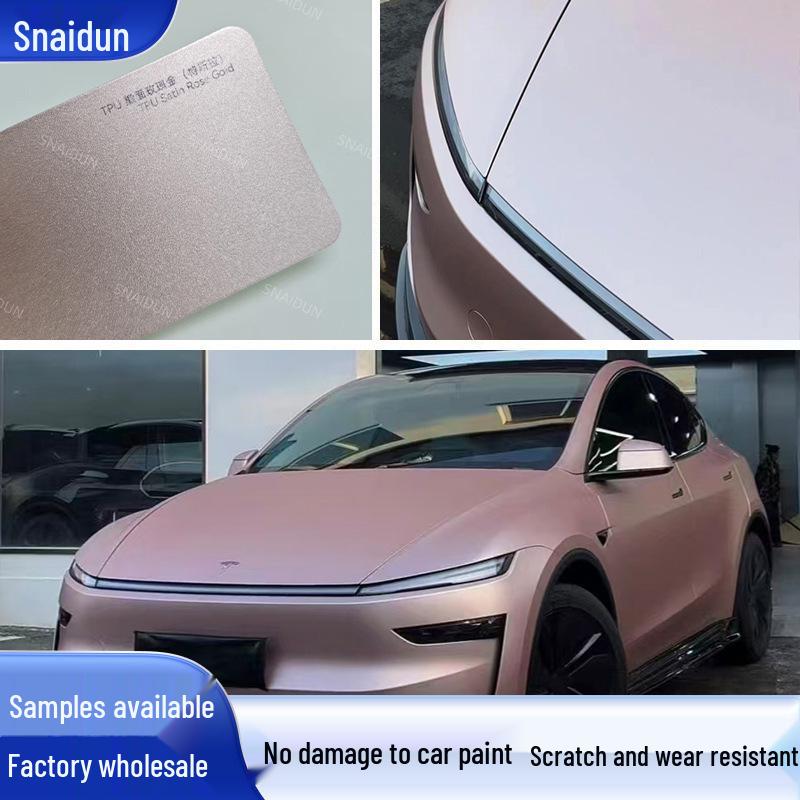 

Satin Rose Gold TPU Color-Changing Car Wrap with Anti-Scratch Protection Satin Rose Gold