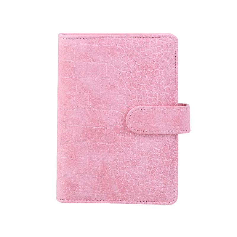 PU Crocodile Texture A6 Detachable Notebook with Zipper Pocket and Printable Logo