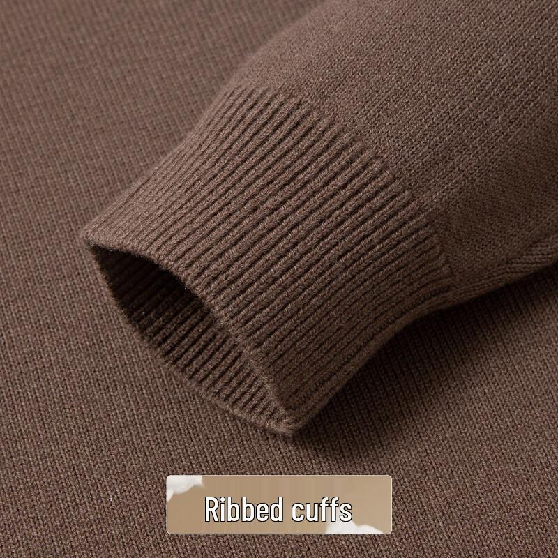 Men's 100% Merino Wool Half-Zip Stand-Collar Heavy Knit Sweater