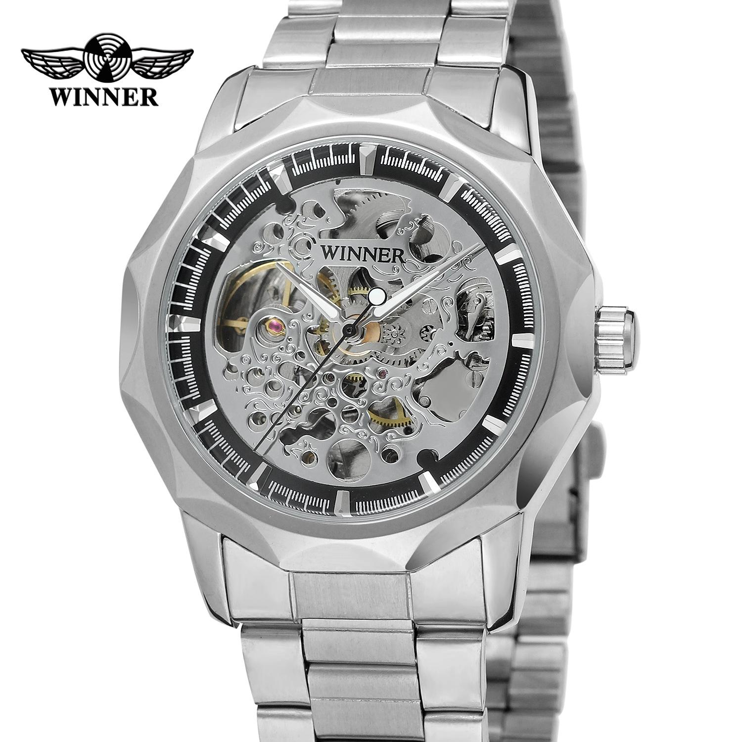 Mechanical Watch, Winner Mechanical Automatic Watch, Men S Steel Belt Watch, Gold Men S Watch