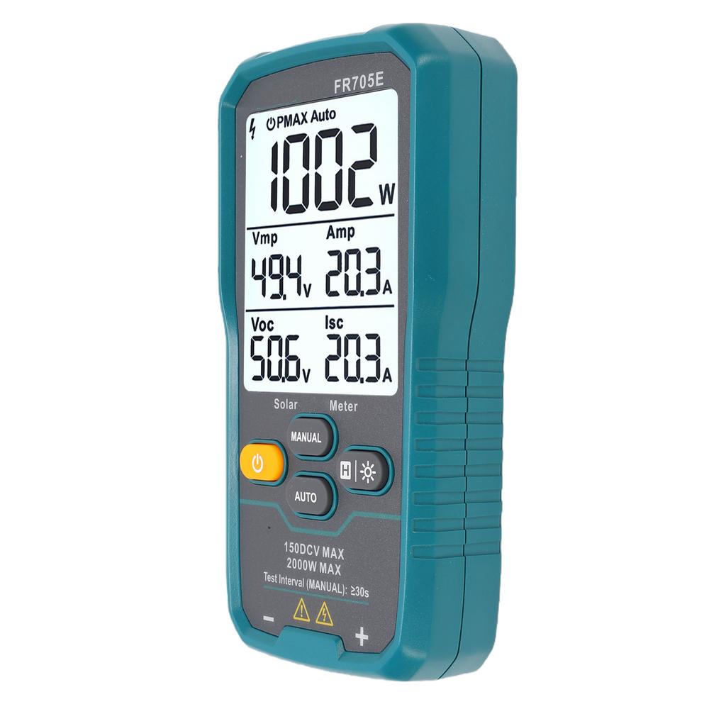 Solar Power Tester 2000W LCD Display High Precise Solar MPPT PV Power Meter with Backlit and Data Hold Function
