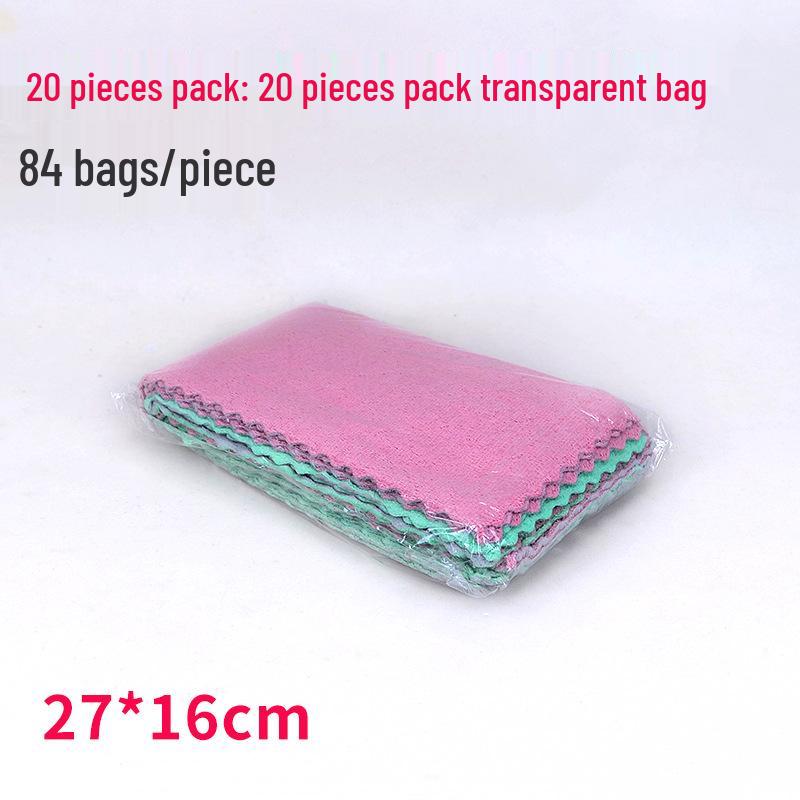 Zweifarbiger doppelseitiger Korallenfleece-Geschirrspüllappen